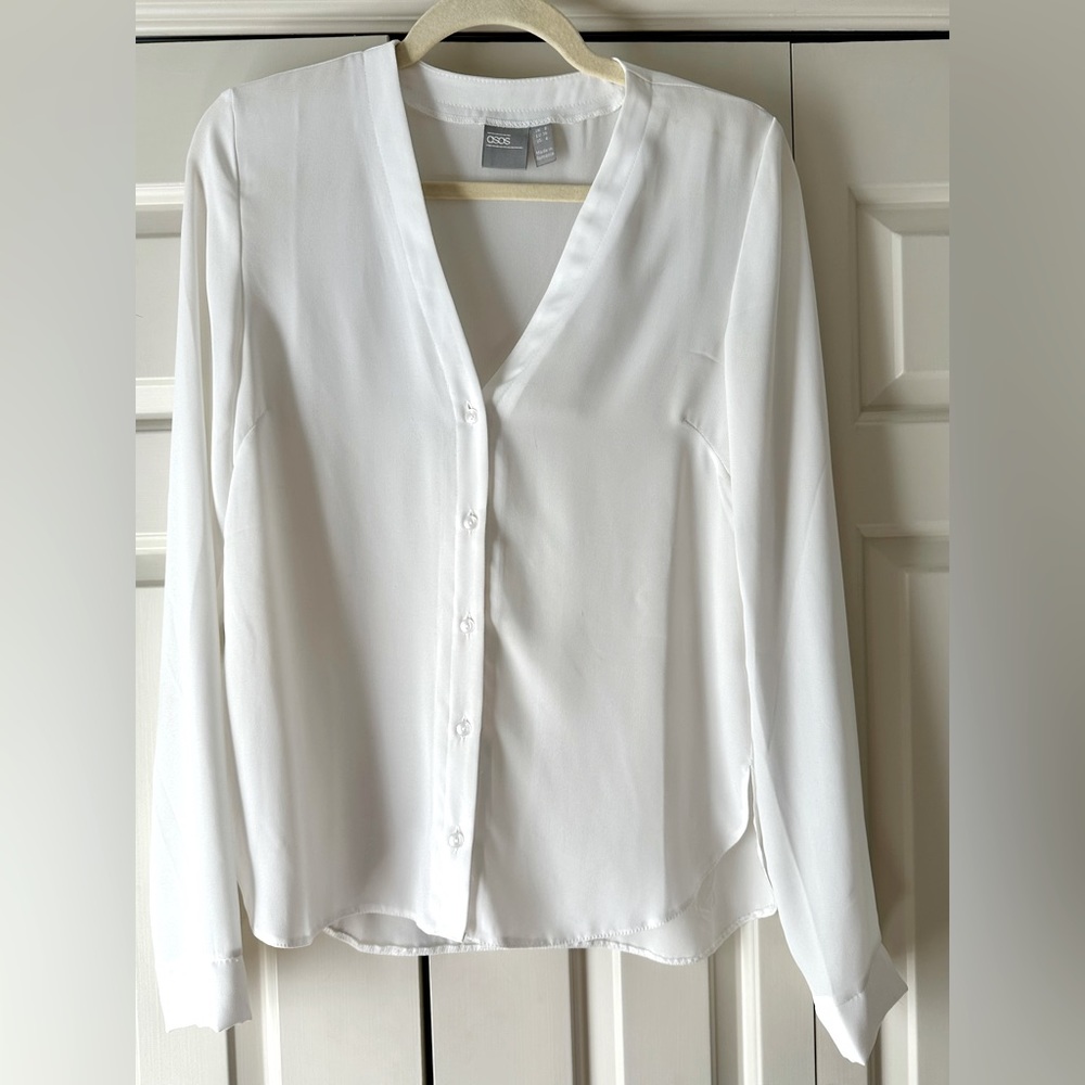 ASOS white button up, size 4